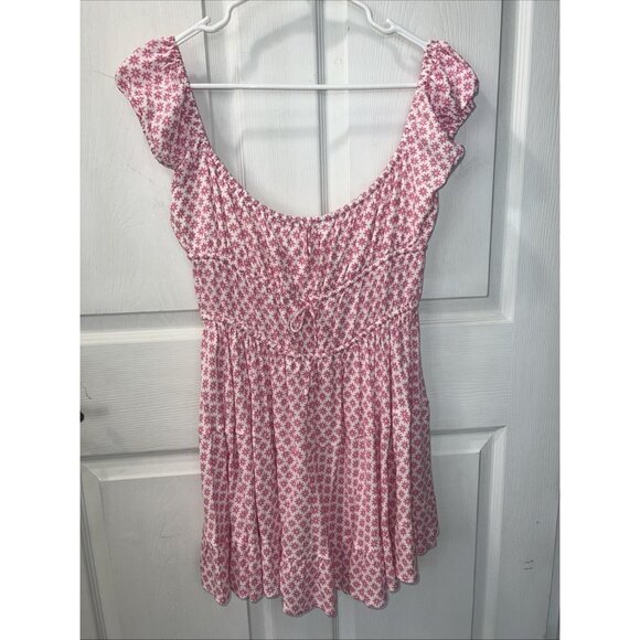 Women_s Pink Floral Mini Dress - Picture 7 of 7